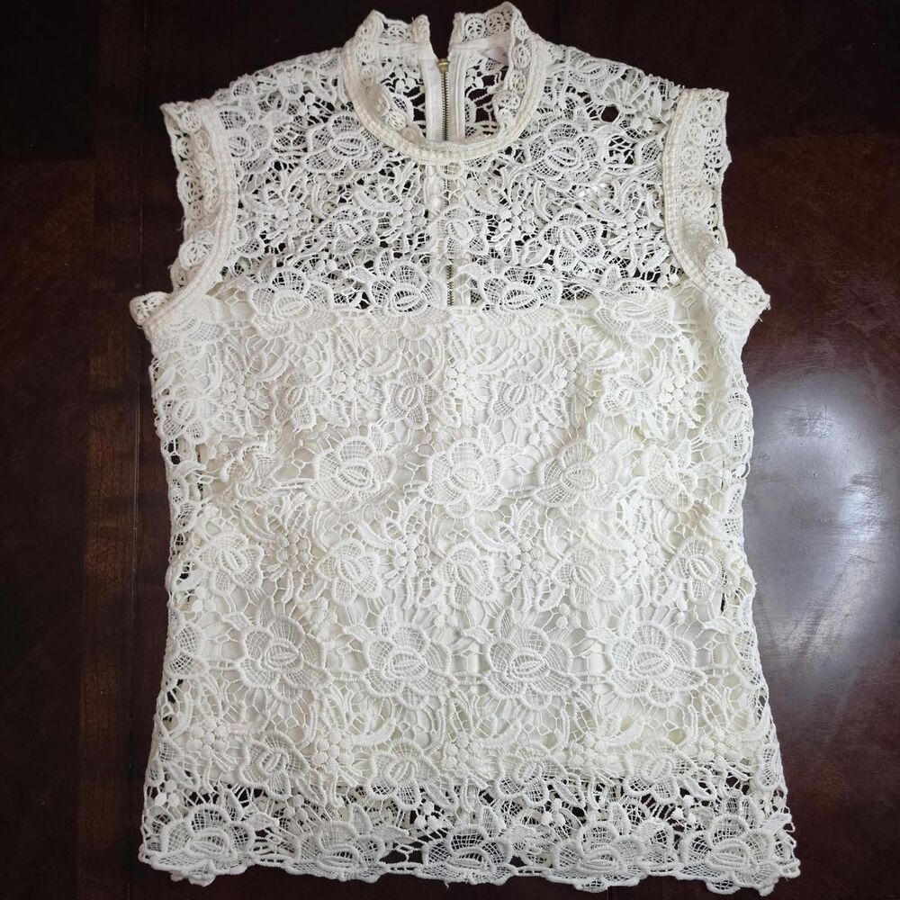 Nanette-lepore Women's White and Cream Blouse